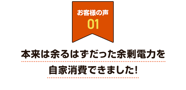 【お客様の声1】本来は余るはずだった余剰電力を自家消費できました！